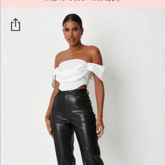 NWT Missguided - sleeveless extreme ruched bardot corset top. - Picture 2 of 4